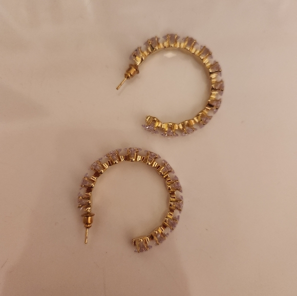 Chunky Diamond Hoops - Picture 4 of 4